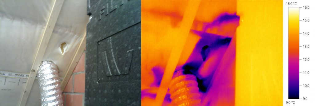 Thermografie van luchtlekken door dampscherm